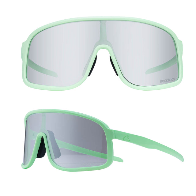 rockbros photochromic cycling sunglasses for outdoor riding
#color_teal green
