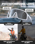 rockbros photochromic cycling sunglasses for outdoor riding
#color_white