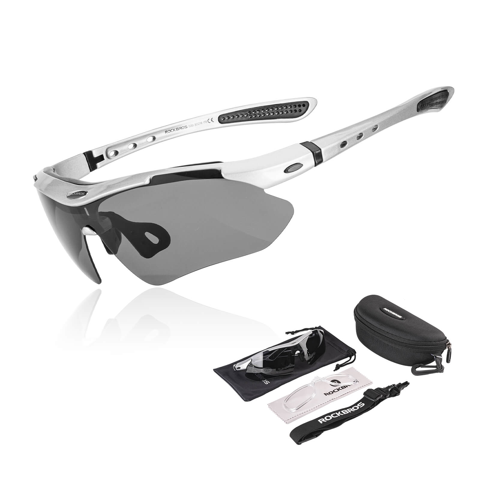 rockbros polarised sport sunglasses for cycling
#color_white