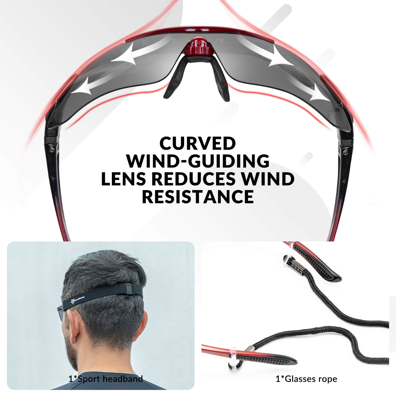 rockbros polarised sport sunglasses for cycling
#color_white