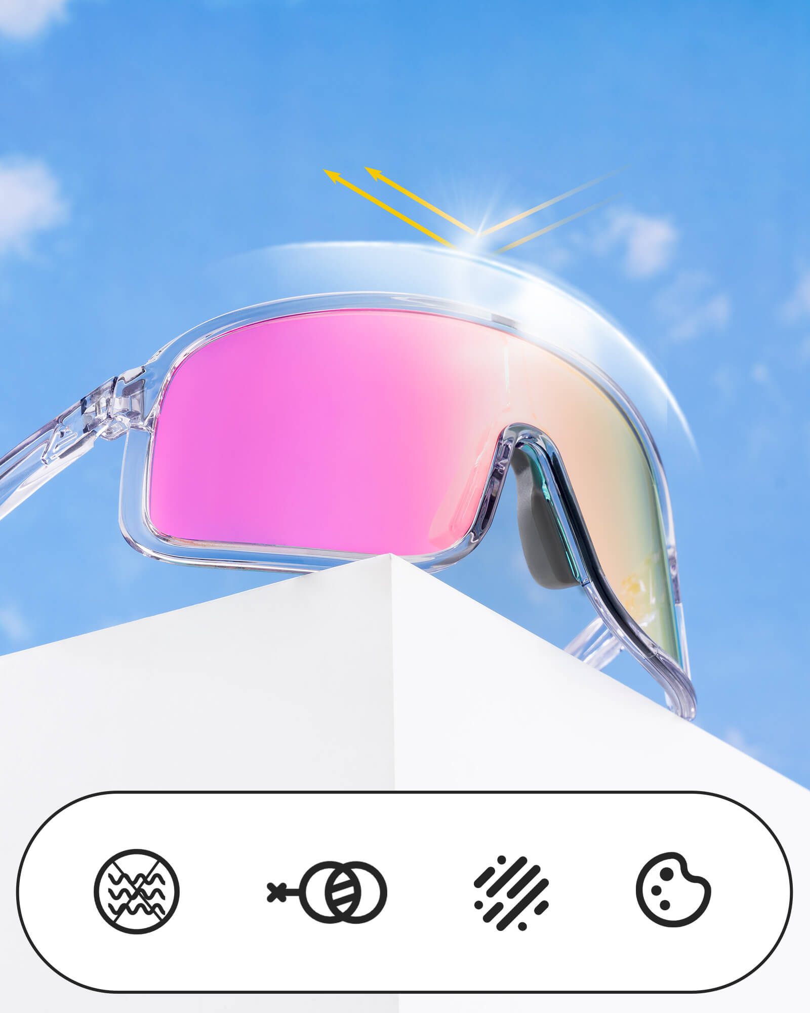 rockbros polarized sports cycling glasses outdoor riding
#color_matte black