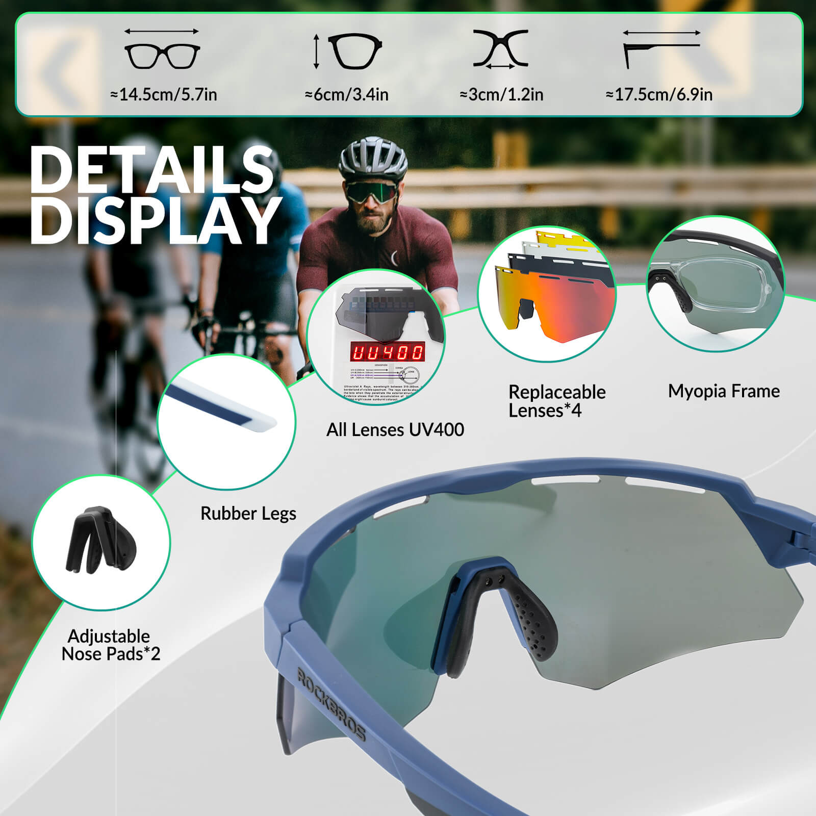 rockbros polarized cycling sunglasses for road and mountain riding.
#color_blue