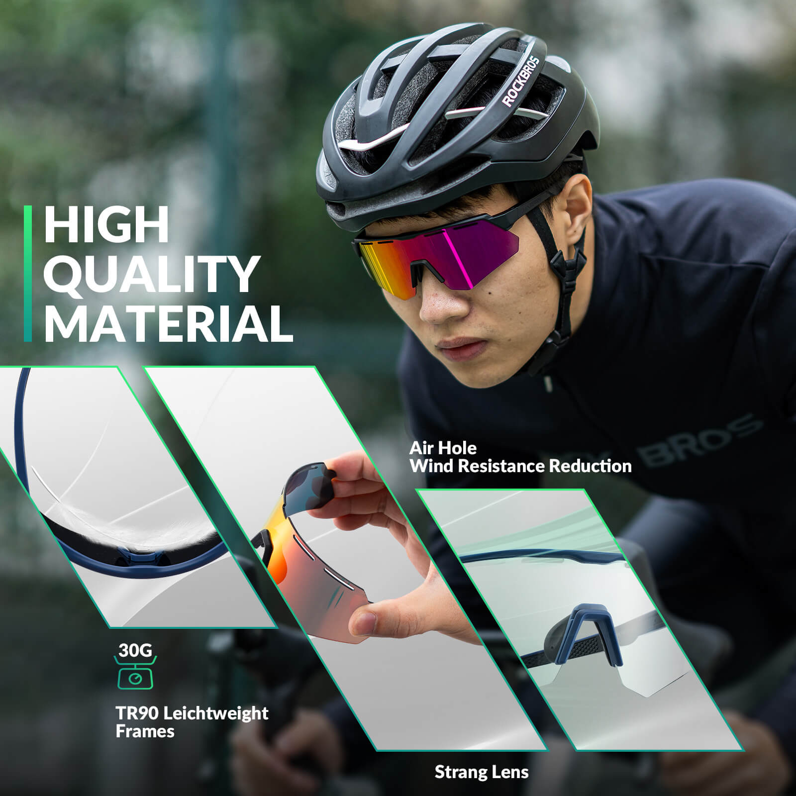 rockbros polarized cycling sunglasses for road and mountain riding.
#color_blue