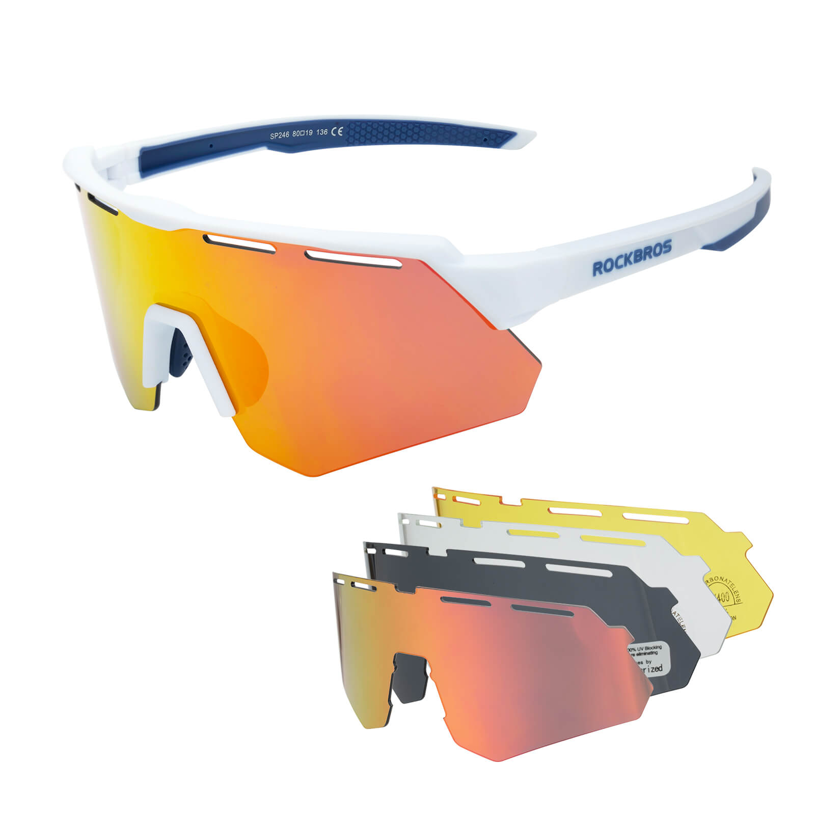 rockbros polarized cycling sunglasses for road and mountain riding.
#color_white
