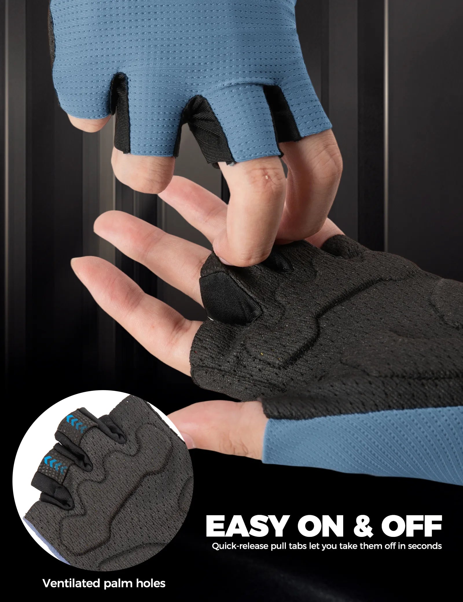 ROCKBROS Padded Half Finger Riding Gloves with Poron XRD Cushioning.
#color_white
