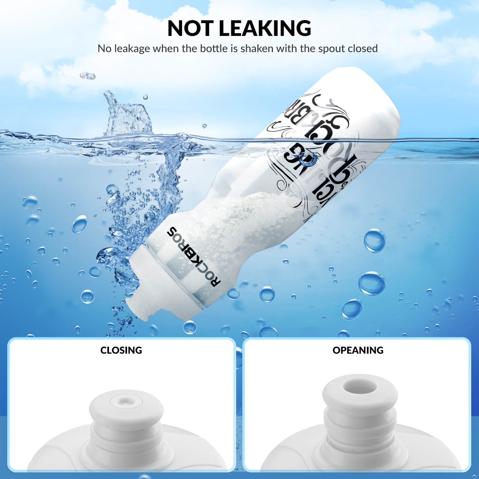 rockbros portable sports water bottle for cycling and outdoor fitness