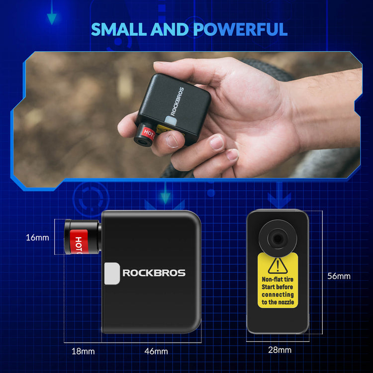 ROCKBROS mini electric bike pump AS1 portable air inflator for cycling