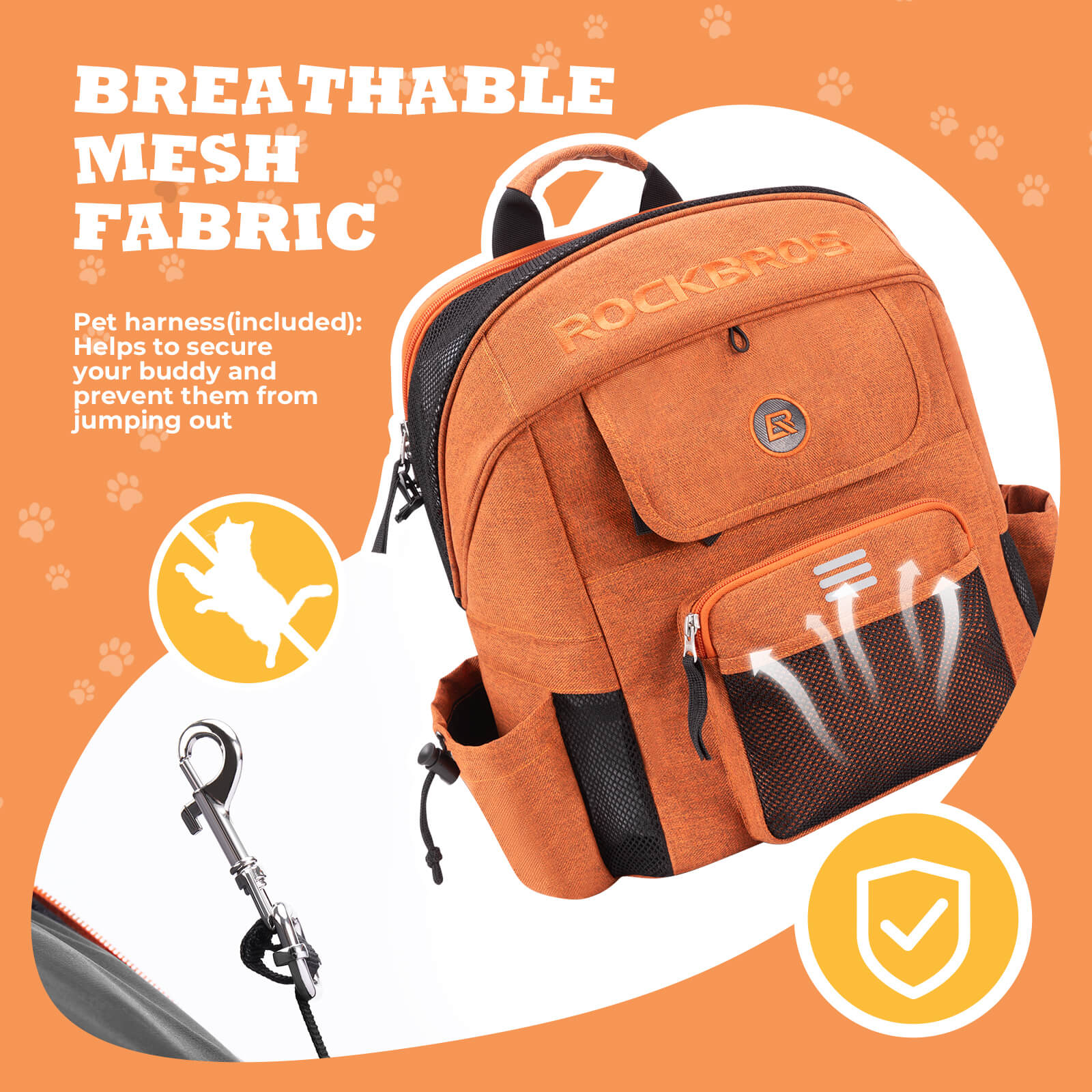 ROCKBROS portable pet friendly folding bike handlebar bag for commuting and outdoor rides
#color_orange
