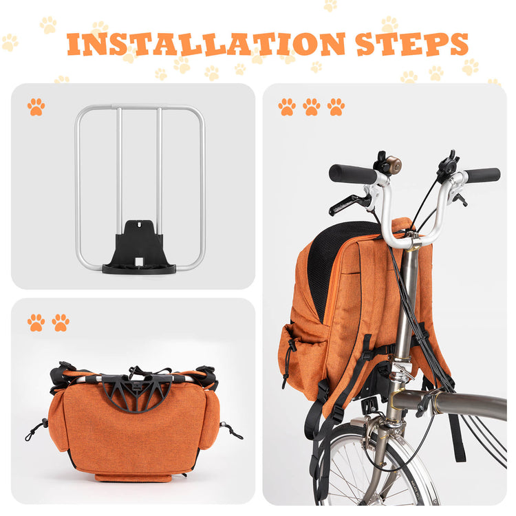 ROCKBROS portable pet friendly folding bike handlebar bag for commuting and outdoor rides