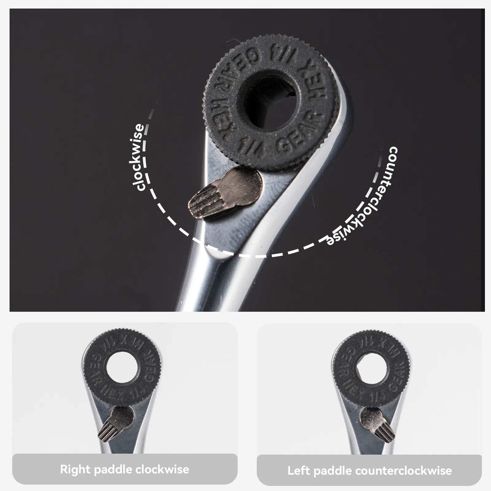 ROCKBROS Portable Hex Ratchet Wrench with Lightweight Aluminum Grip and High-Hardness S2 Steel Bits.
