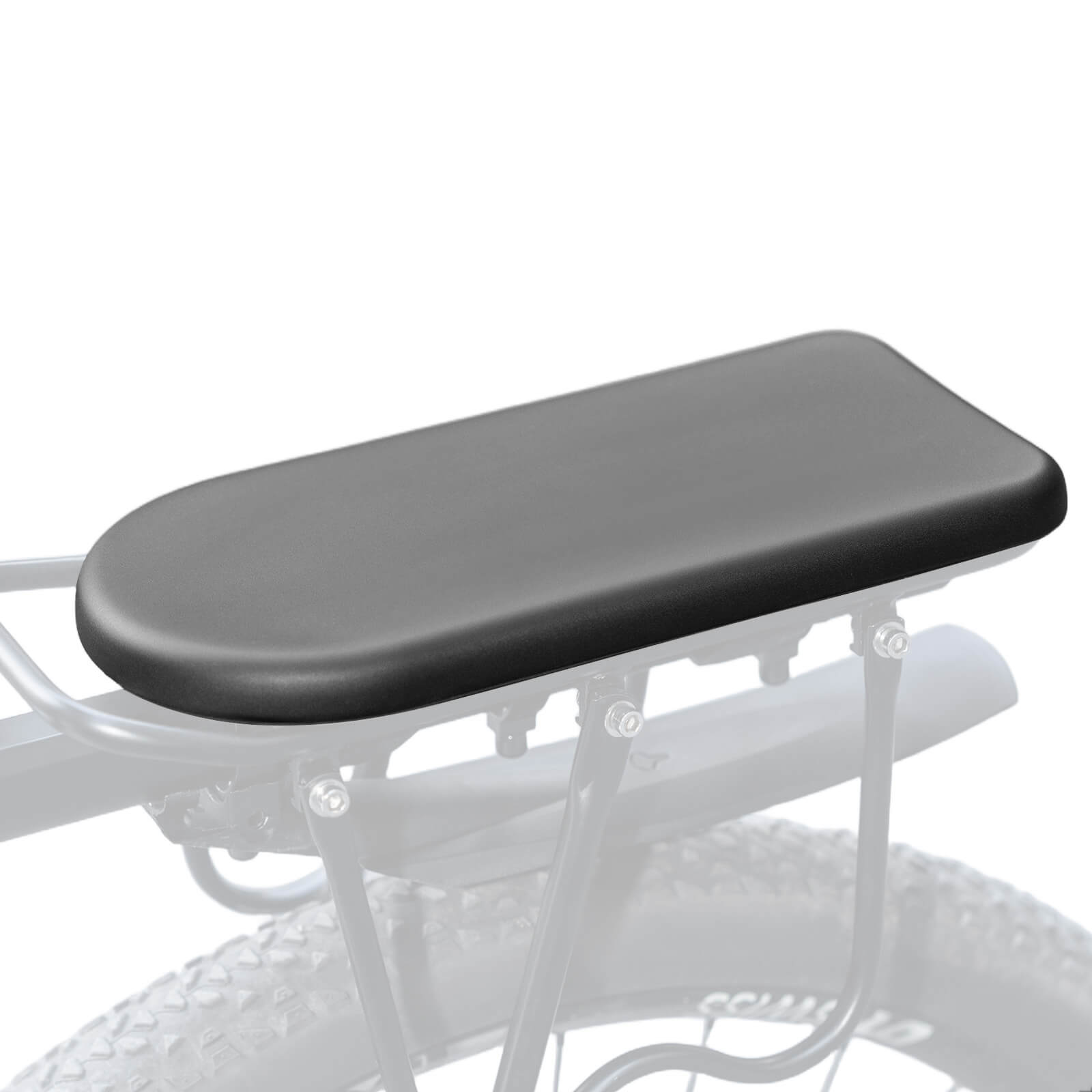 RockBros comfortable PU leather bike rear seat cushion for luggage racks, waterproof black padded bicycle passenger seat.