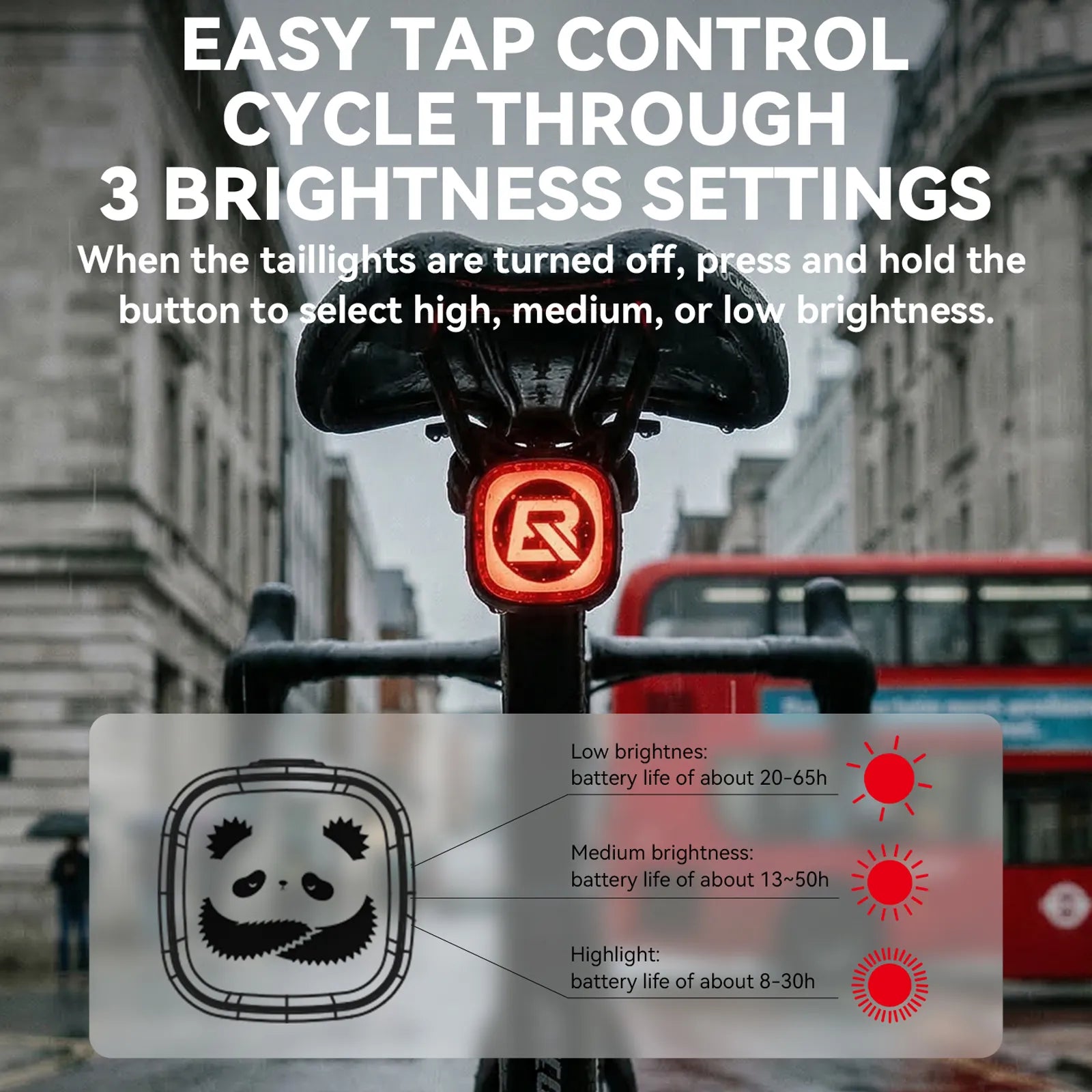 The rockbros Q2MAX taillights support multiple LED dynamic expression switching displays.
#options_Phantom Panda