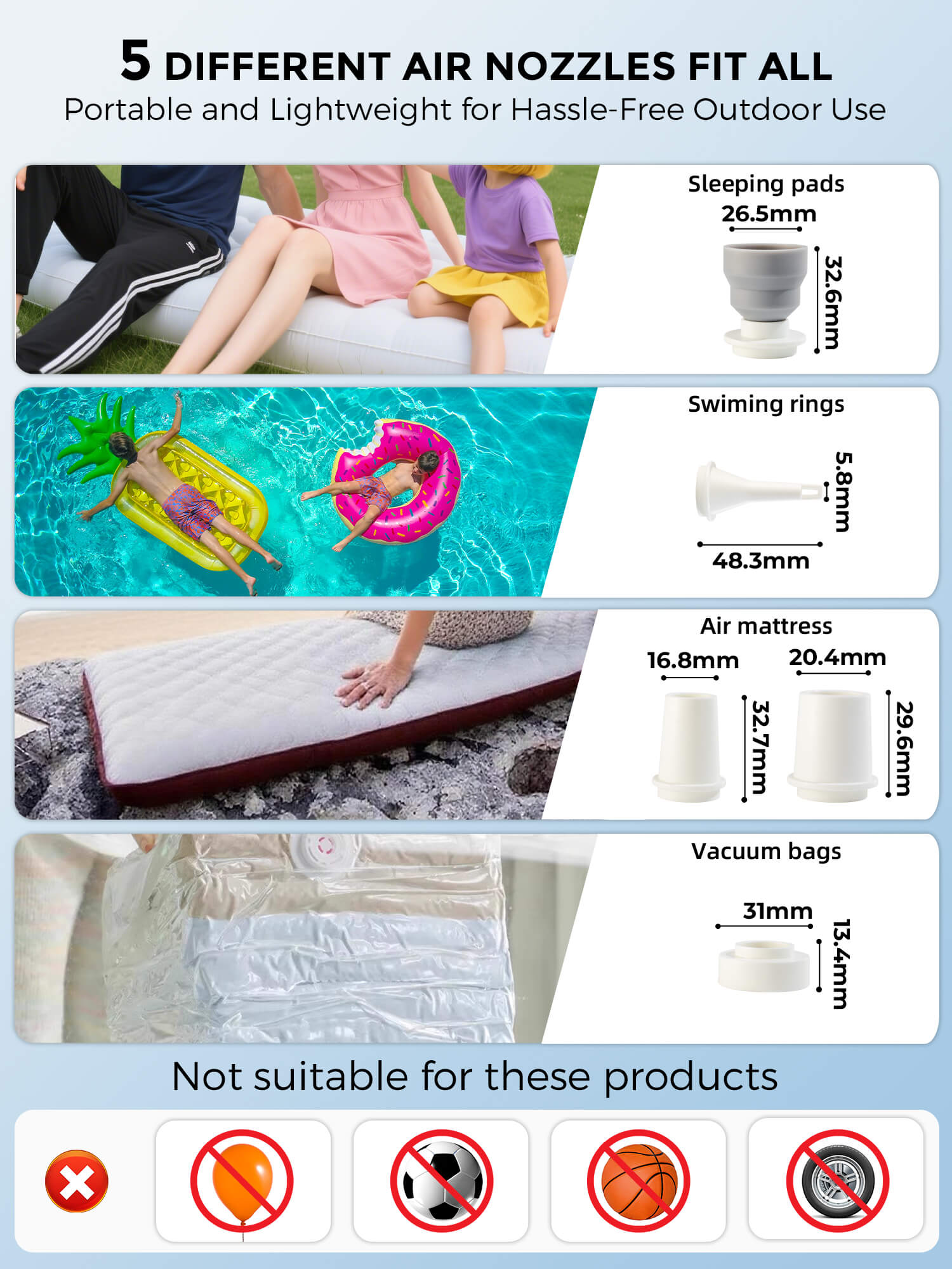 Qunature Rapid-Fill Mini Electric Pump, High-Pressure Cordless Air Inflator for Portable Use.
#color_sky blue