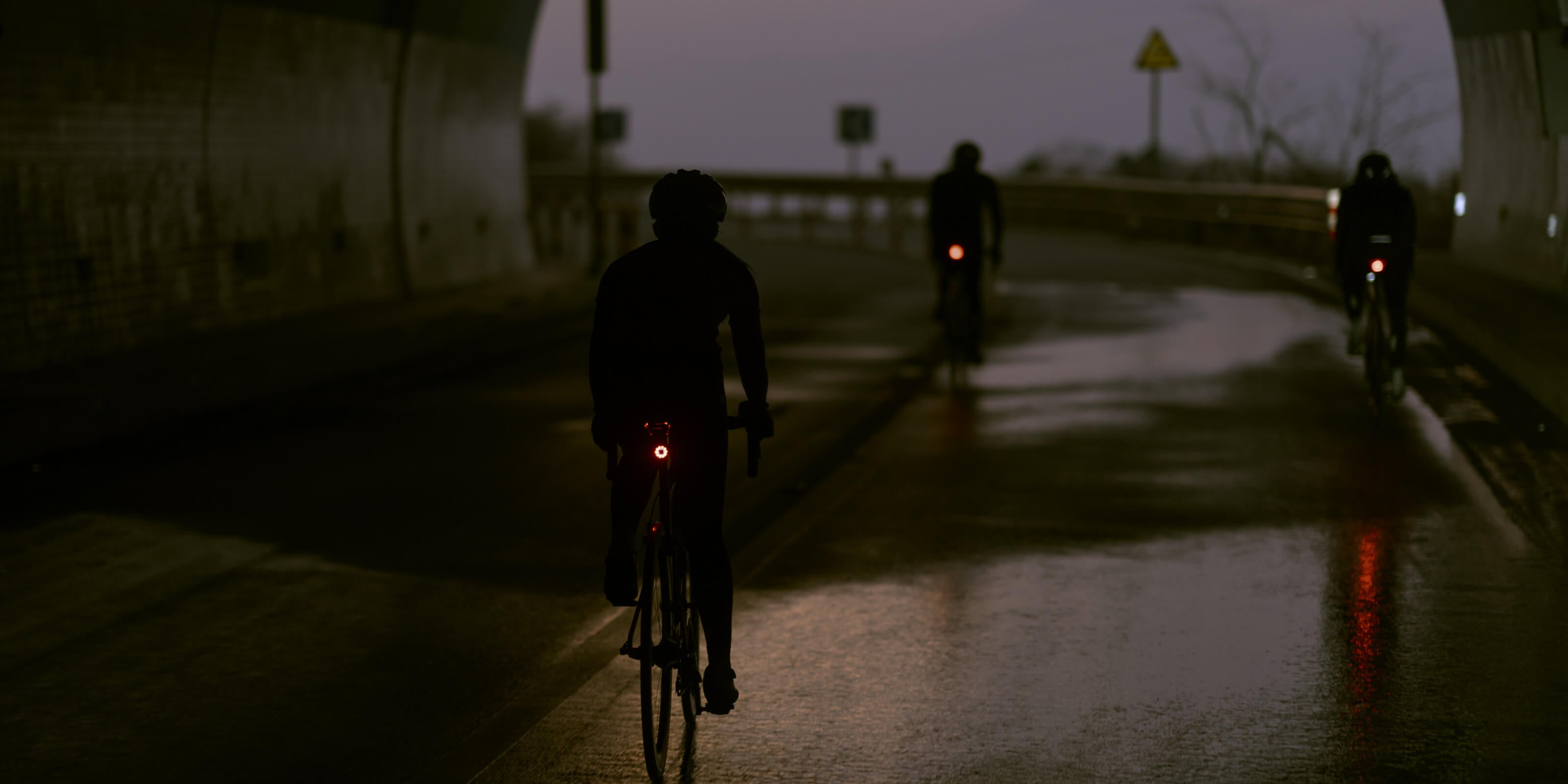 ROCKBROS rear bike light mounted on seatpost for maximum rear visibility.