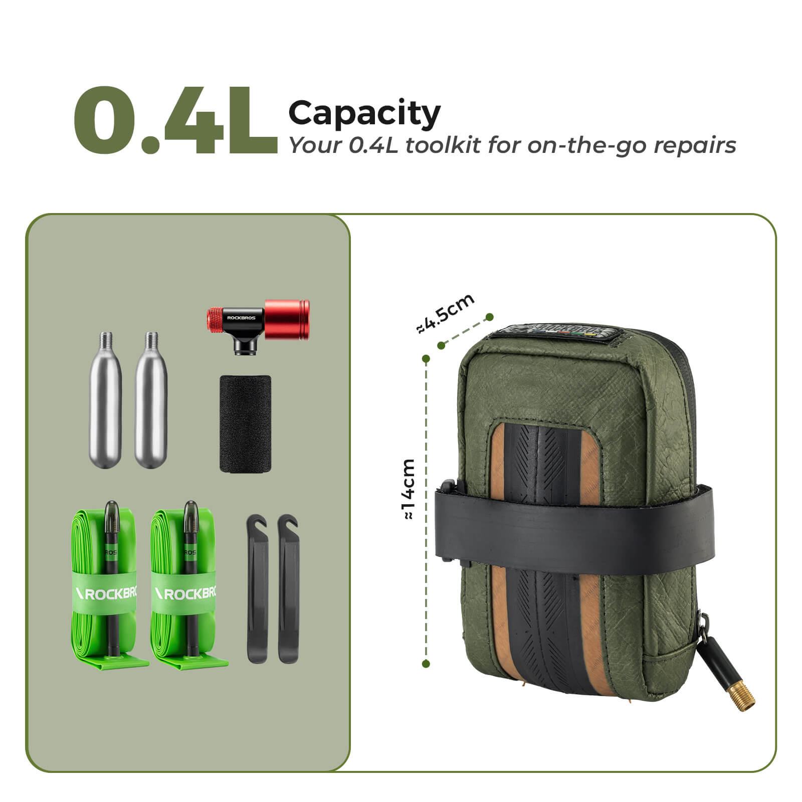 ROCKBROS recycled tire bike saddle bag for daily cycling and commuting