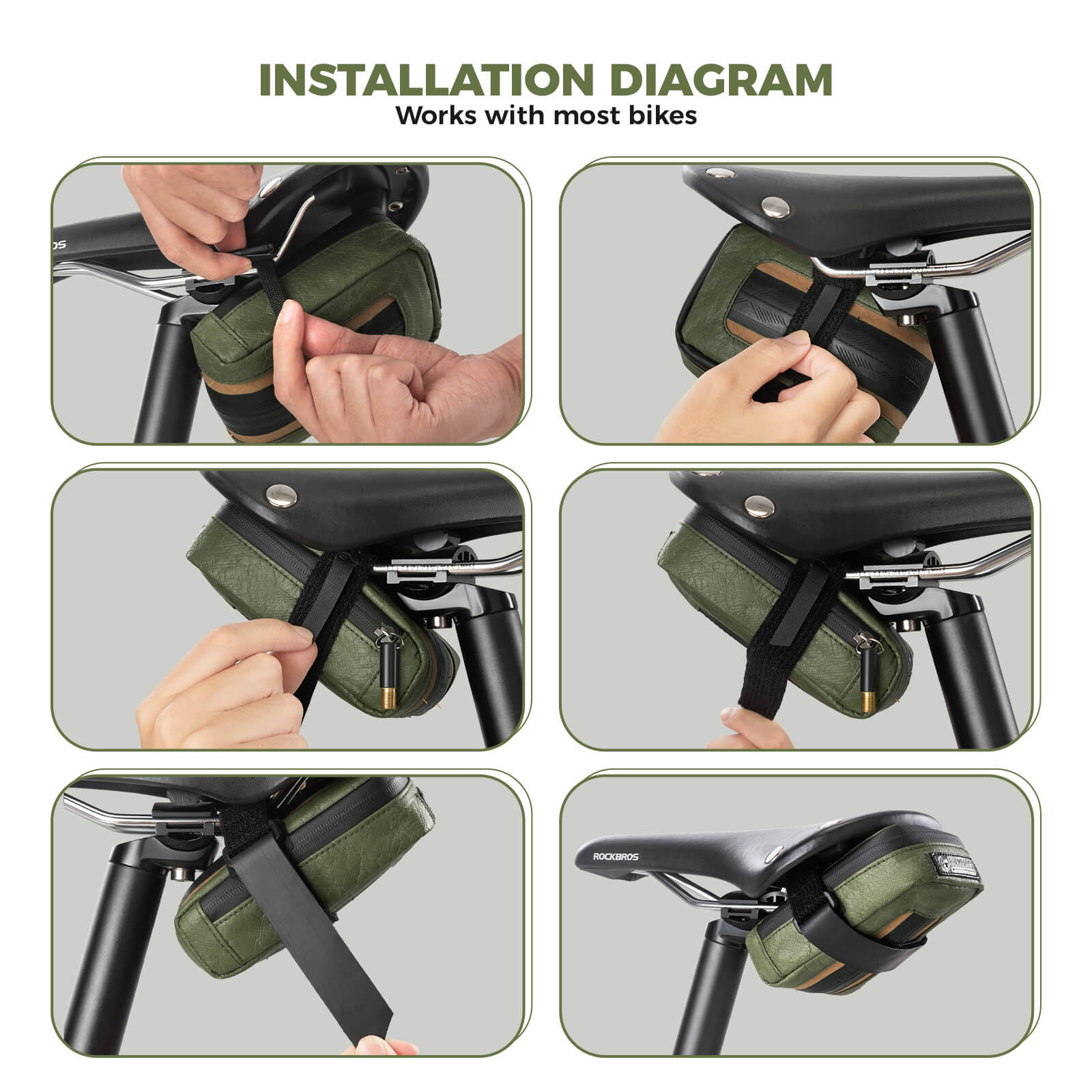 ROCKBROS recycled tire bike saddle bag for daily cycling and commuting