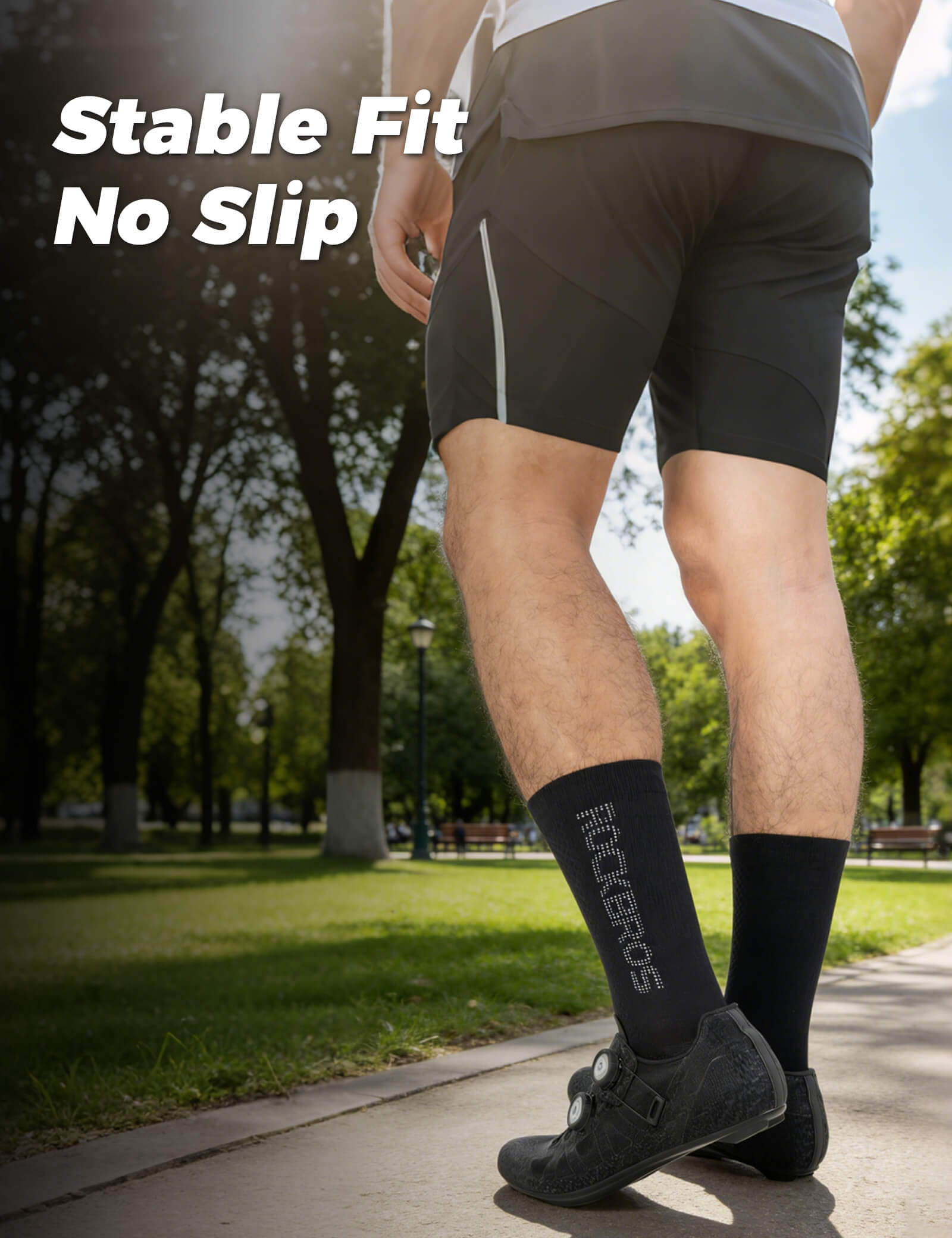 ROCKBROS reflective breathable cycling socks for road cycling.
#color_black