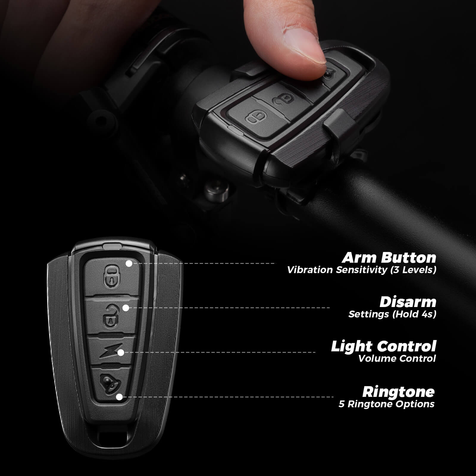 Rockbros wireless remote bike tail light with anti-theft alarm for night cycling safety