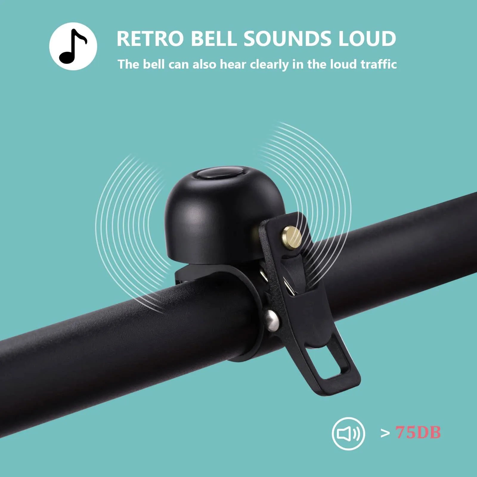 Rockbros retro bike bell with classic brass design offering a loud and clear sound.
#color_gold
