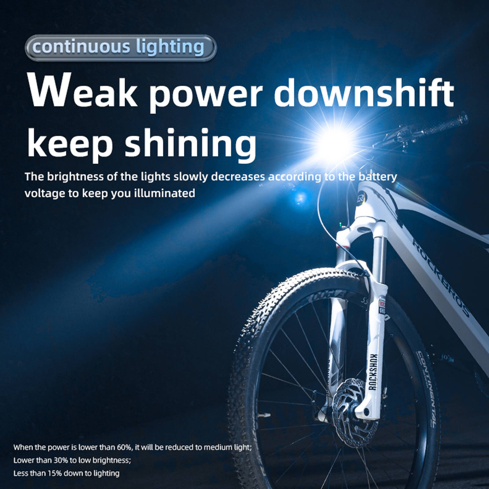 rockbros RHL600 high-lumen front light for night riding.
#option_600LM Black