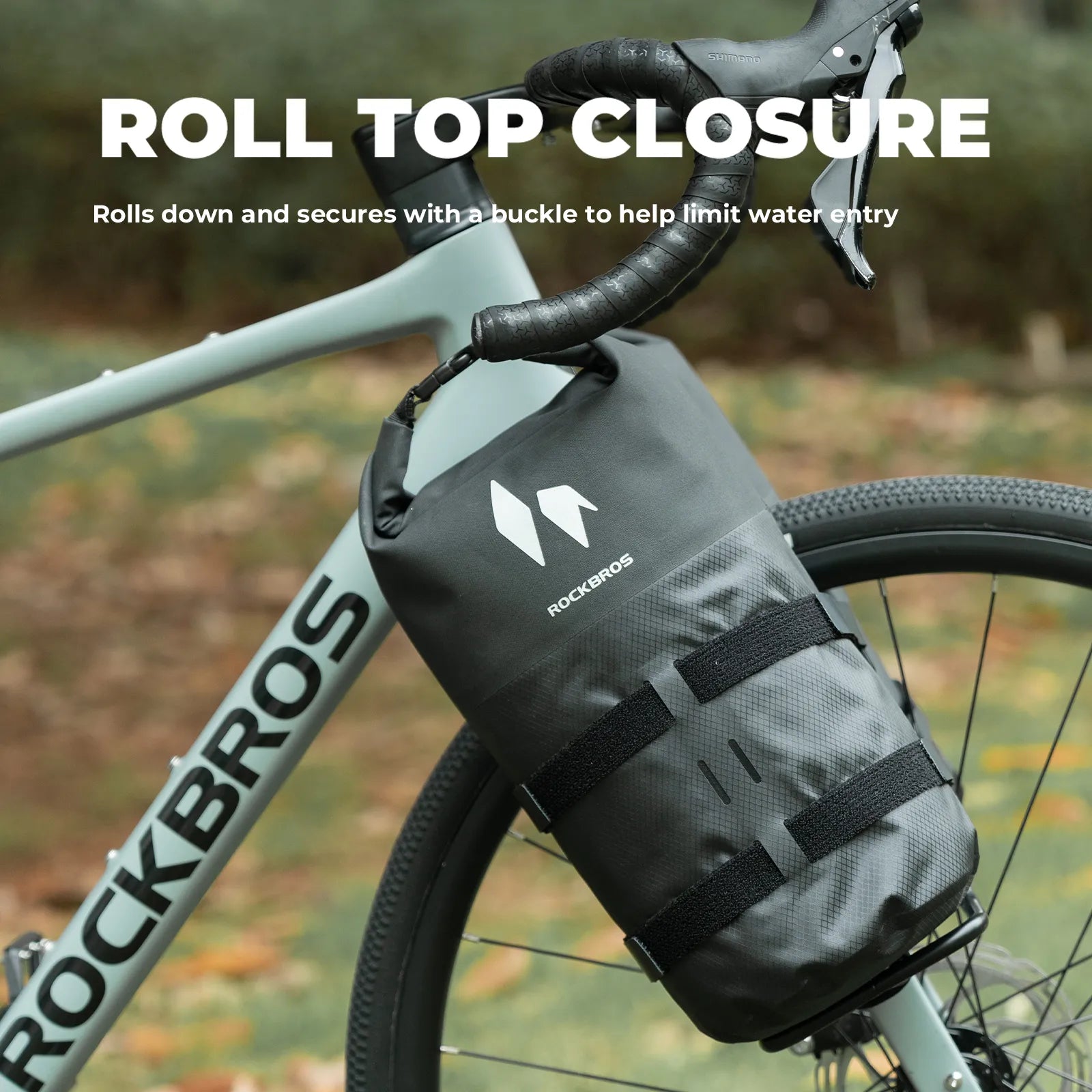 ROCKBROS RideMate 7L waterproof front fork bag for bikepacking.