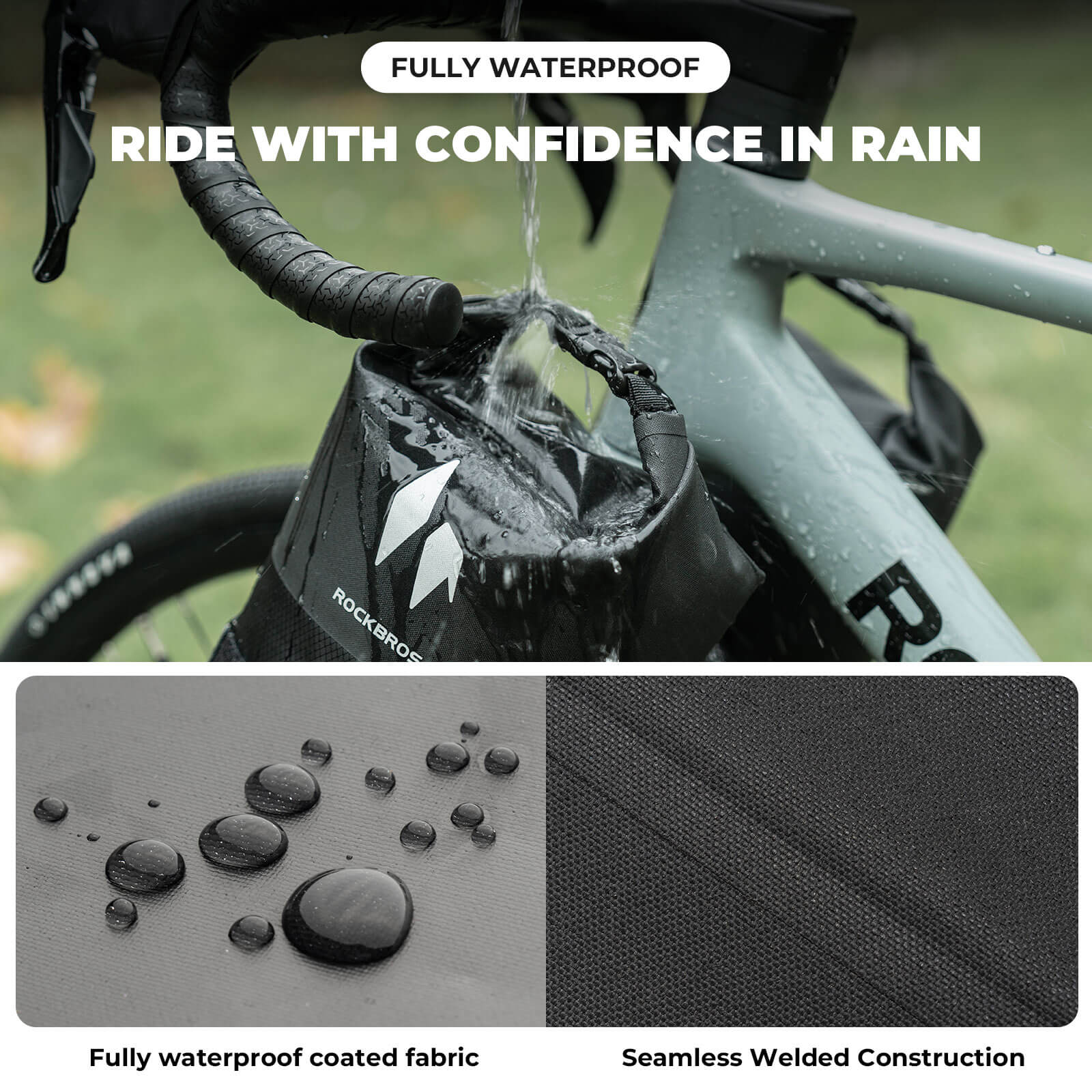 ROCKBROS RideMate 7L waterproof front fork bag for bikepacking.