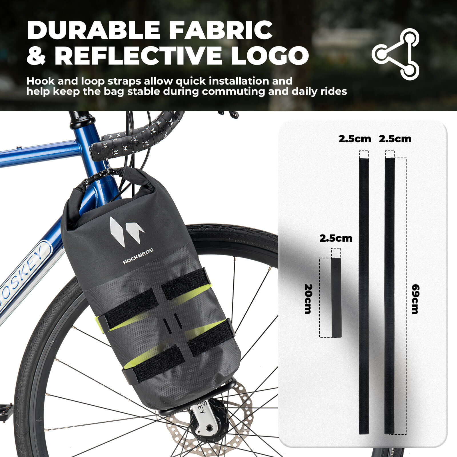 ROCKBROS RideMate 7L waterproof front fork bag for bikepacking.