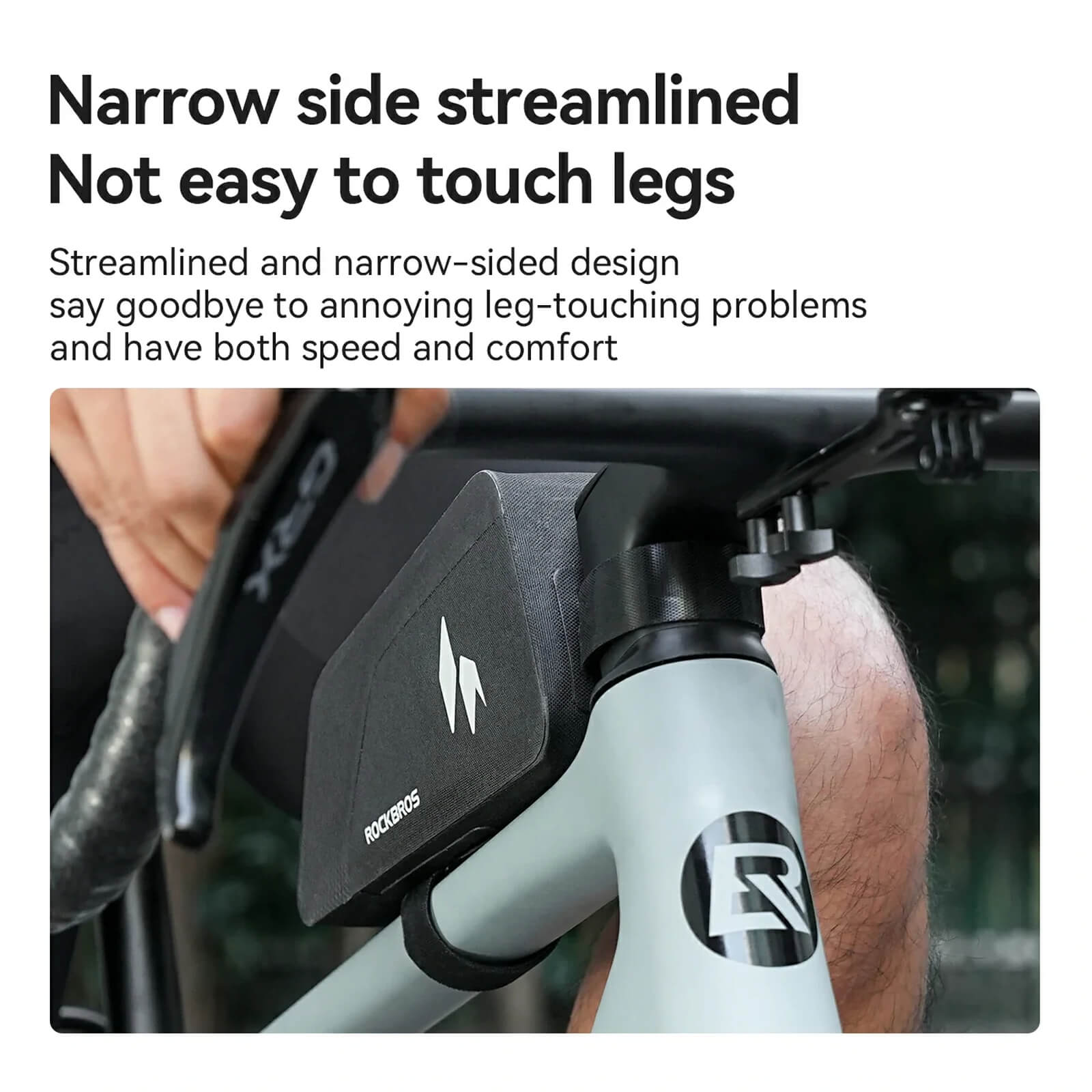 ROCKBROS rainproof cycling top tube bag for all-weather riding.