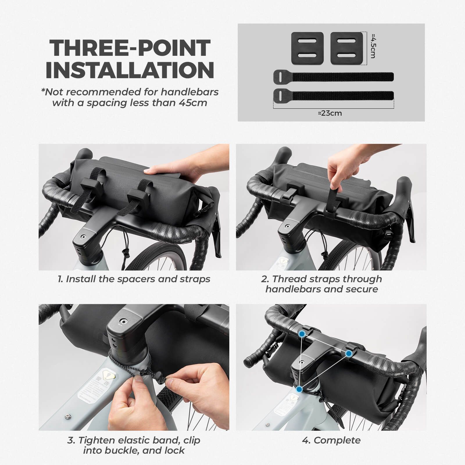 ROCKBROS waterproof 8l handlebar bag for rainy day cycling.