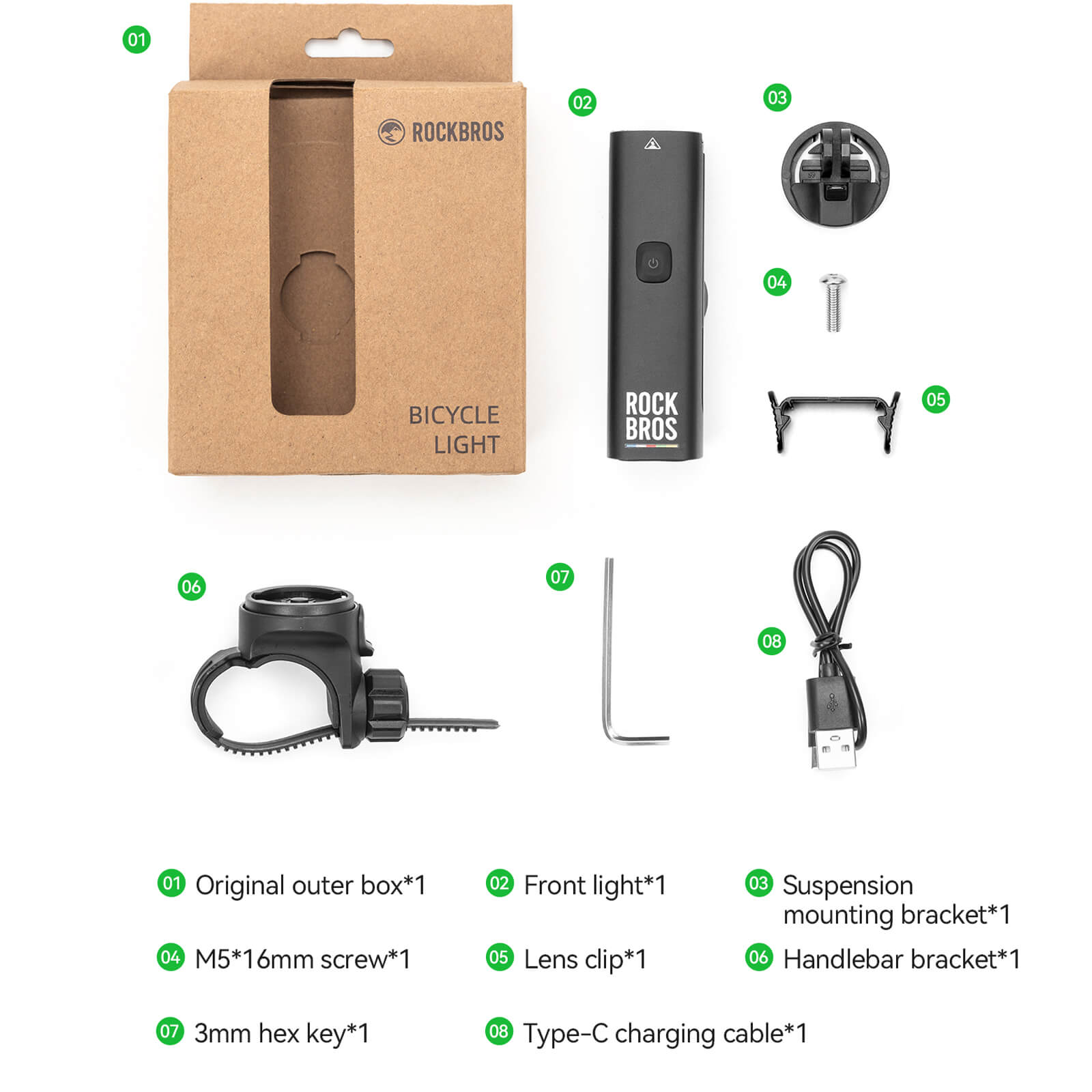 ROCKBROS Road to Sky 600-1500LM high brightness bike light set for night riding.
#options_600LM