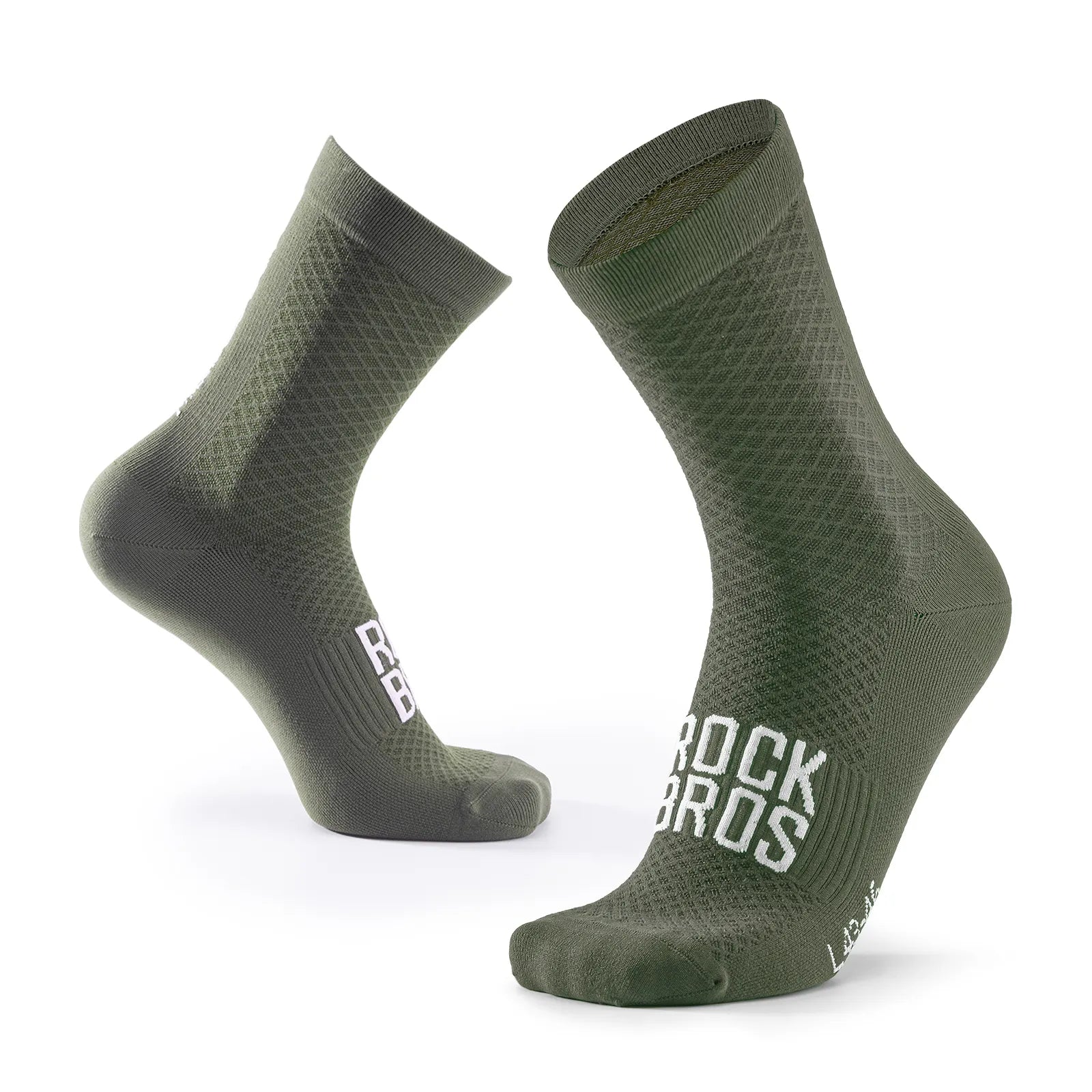 ROCKBROS Road to Sky series professional cycling socks with elastic rib cuff for men and women.
#color_green