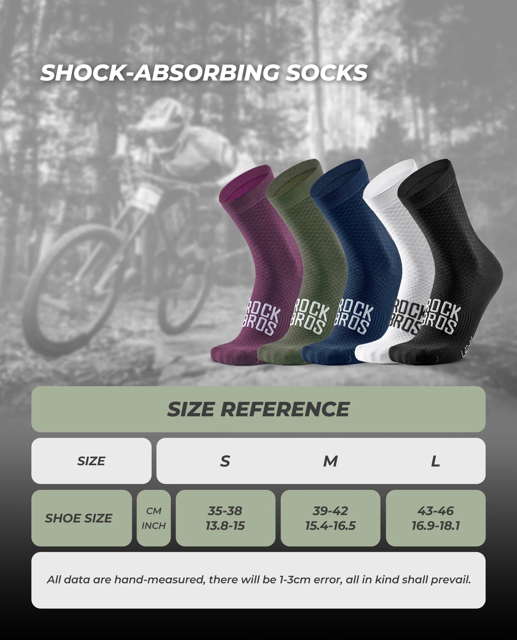 ROCKBROS Road to Sky series professional cycling socks with elastic rib cuff for men and women.
#color_green