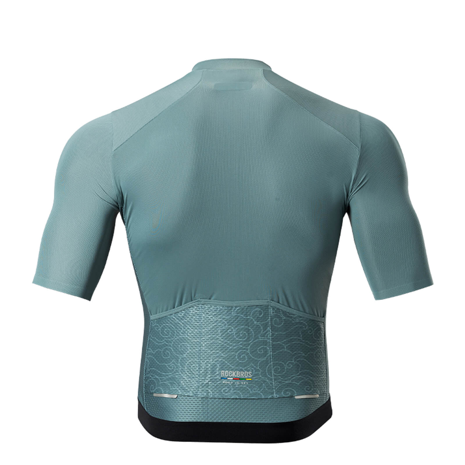 rockbros road to sky men's cycling t-shirt breathable fabric.
#color_icy cloud grey