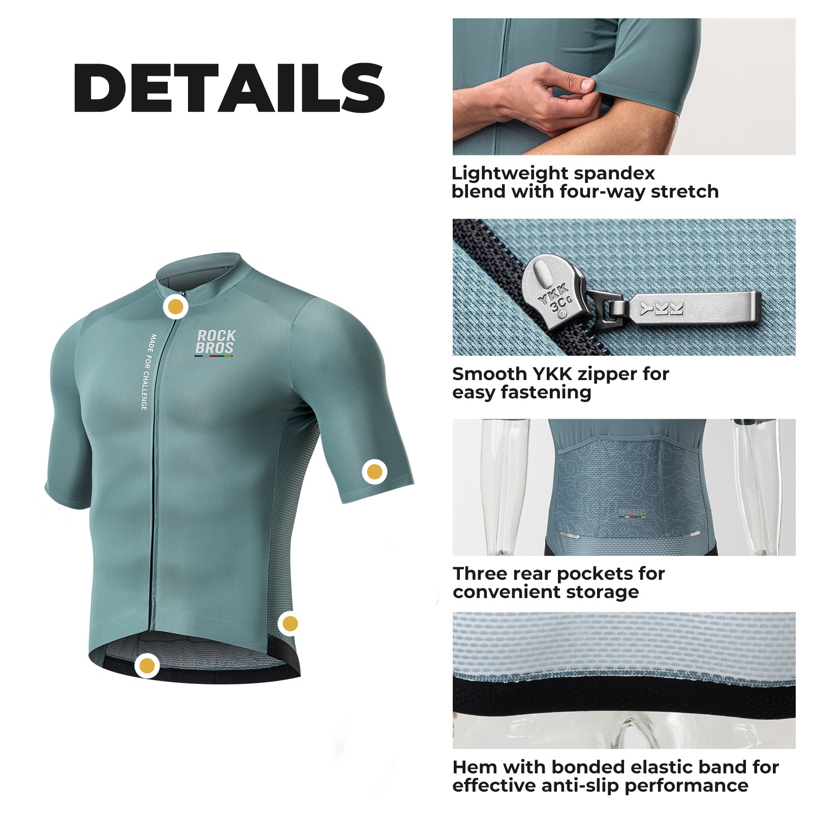 rockbros road to sky men's cycling t-shirt breathable fabric.
#color_icy cloud grey