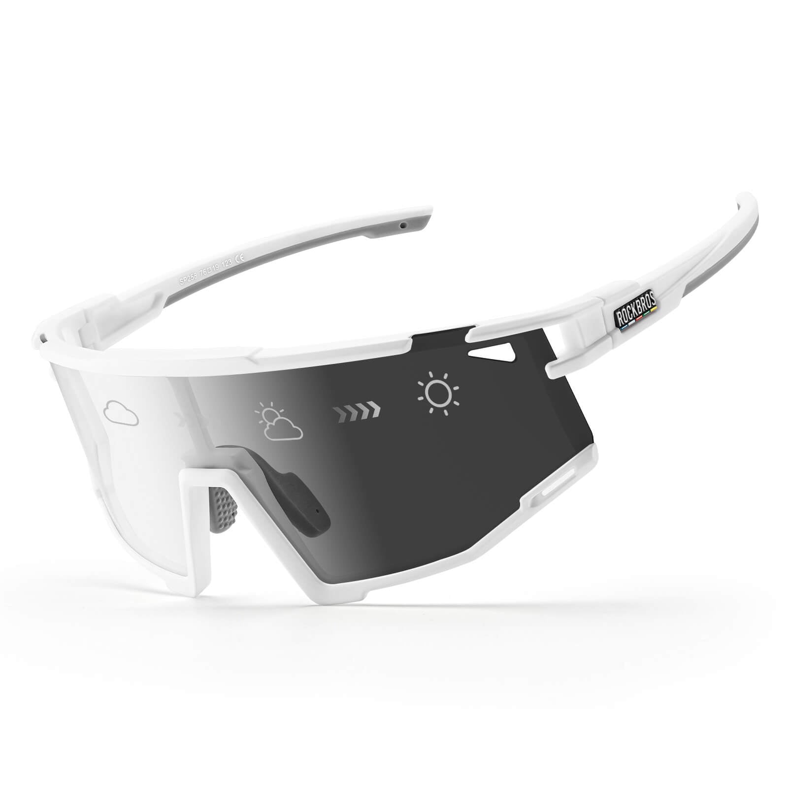 ROCKBROS Photochromic Intelligent Light Adjusting Cycling Sunglasses
#color_white