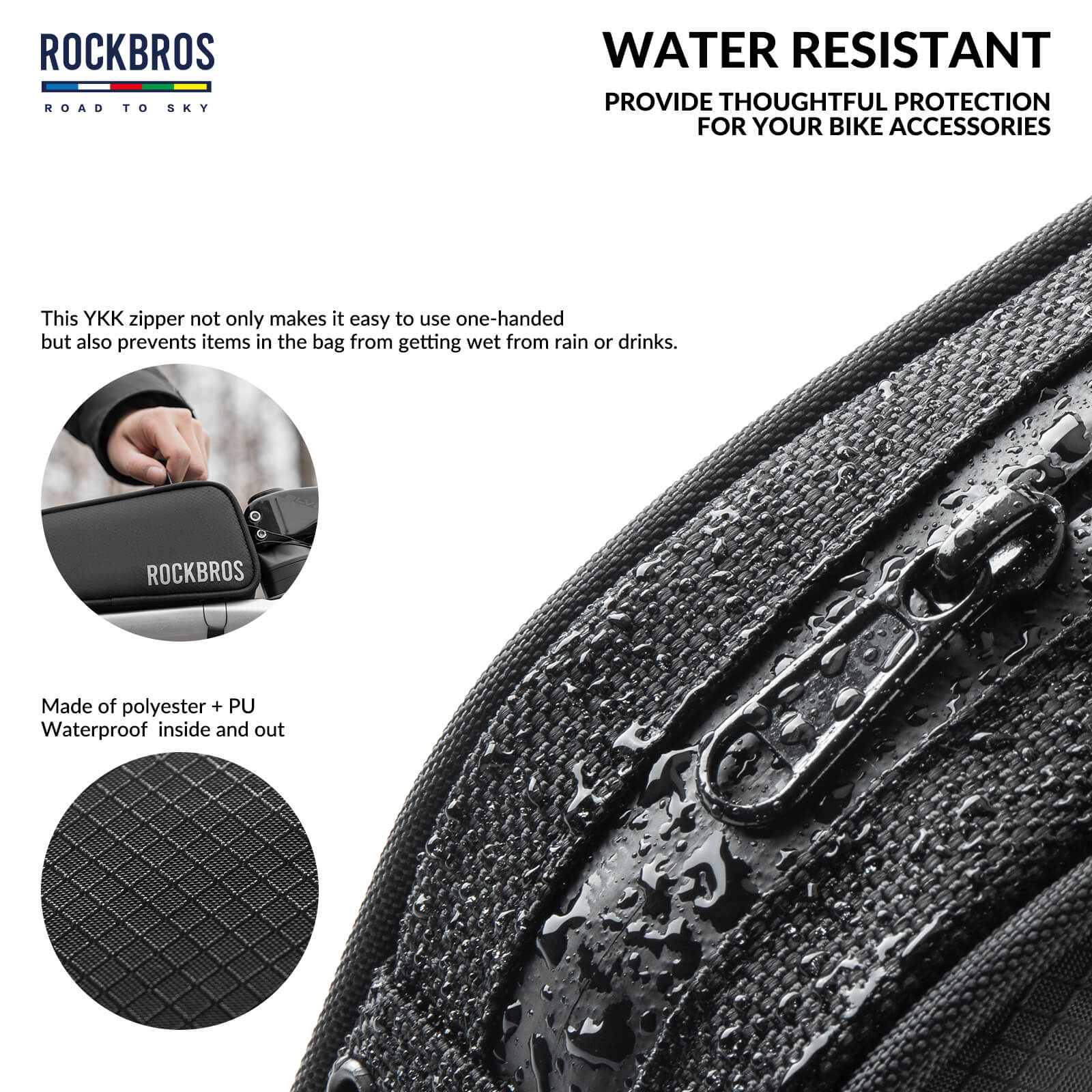 rockbros road to sky cycling bag one-click lock multi-colour.
#color_black