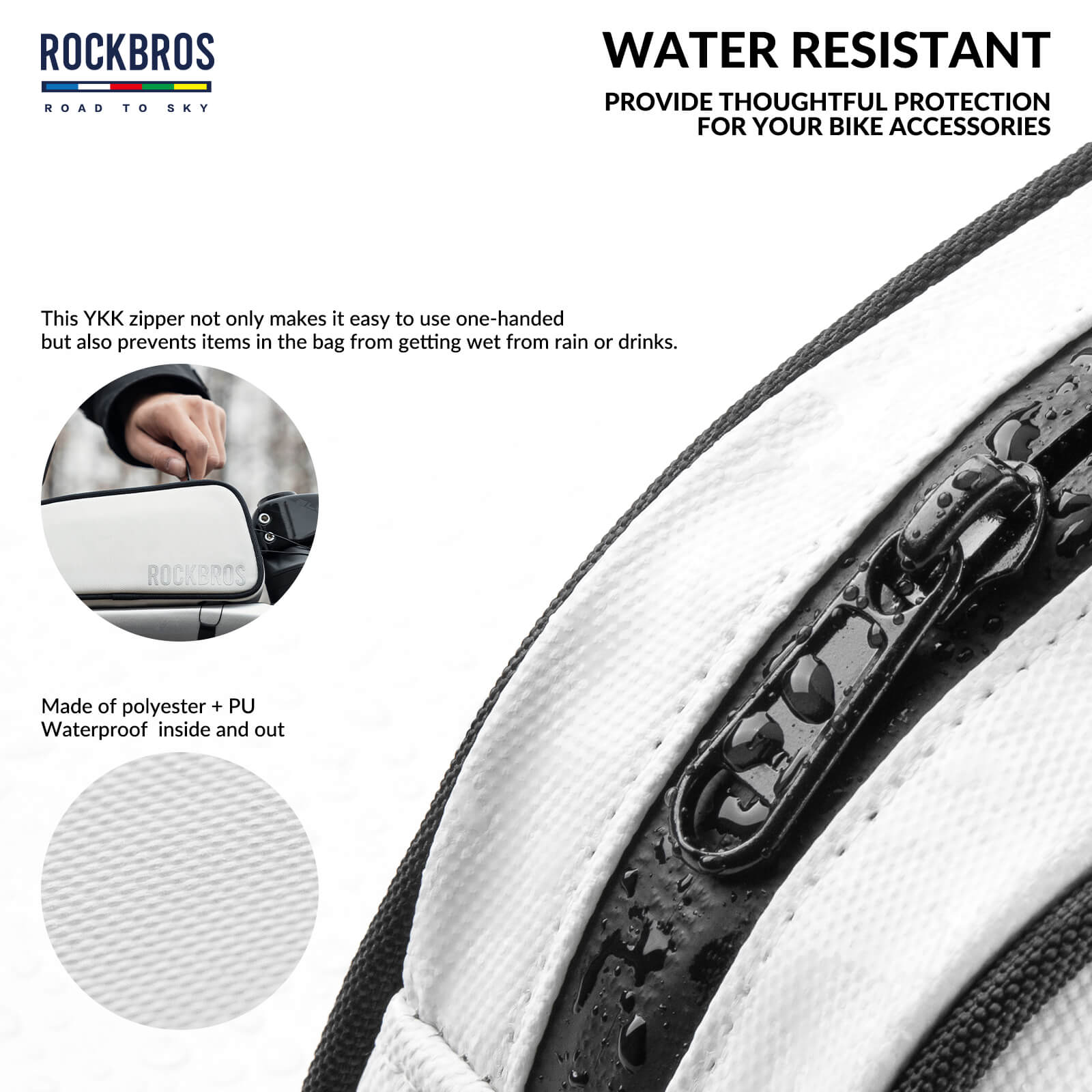 rockbros road to sky cycling bag one-click lock multi-colour.
#color_white
