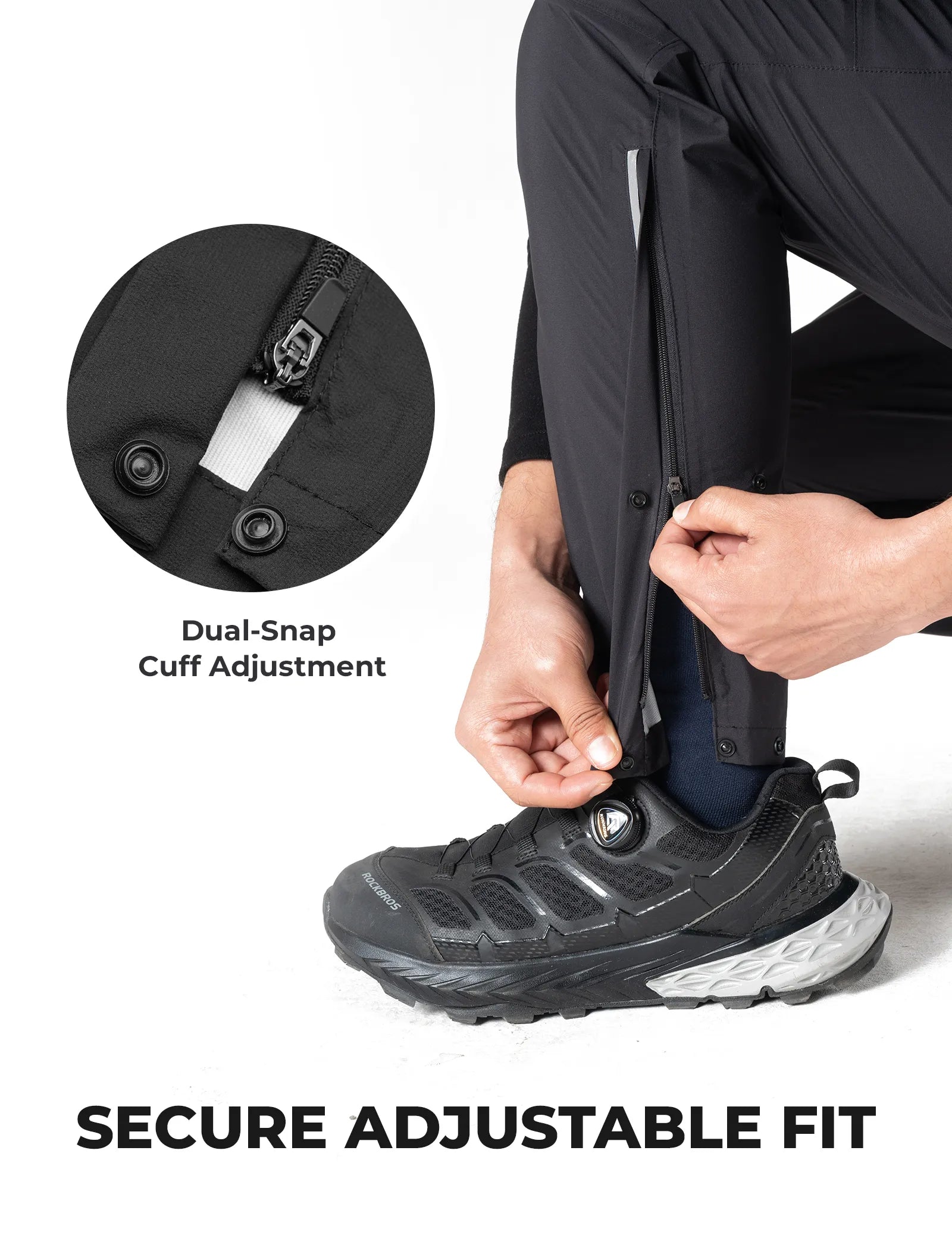 ROCKBROS ROAD TO SKY waterproof cycling rain pants with fully seam-sealed protection