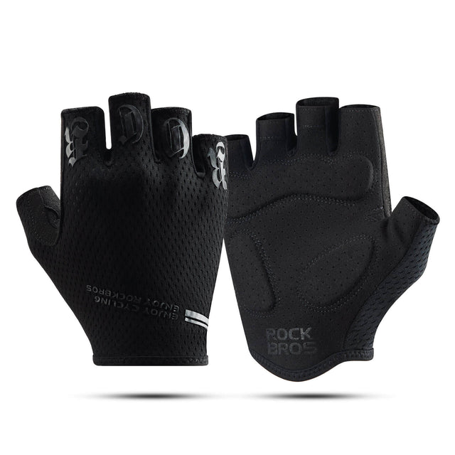 rockbros breathable summer cycling gloves for road and mountain biking
#color_black
