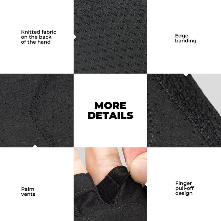 rockbros breathable summer cycling gloves for road and mountain biking
#color_black