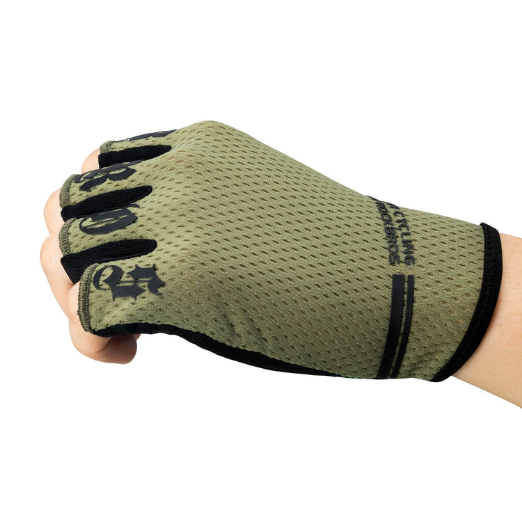 rockbros breathable summer cycling gloves for road and mountain biking
#color_black green