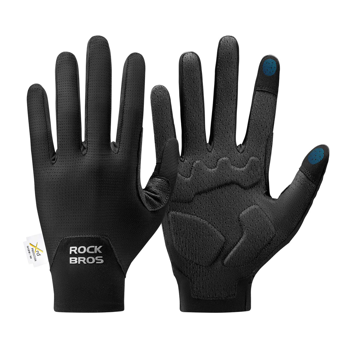 ROCKBROS S403-1 lightweight breathable and stretchy full-finger cycling gloves.
#colour_black