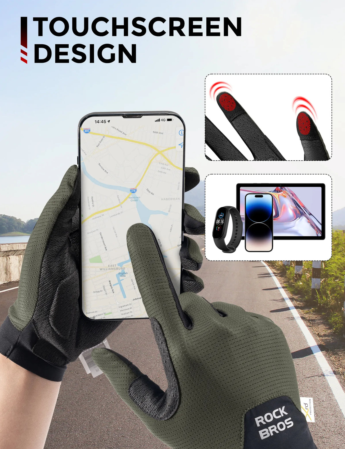 ROCKBROS S403-1 lightweight breathable and stretchy full-finger cycling gloves.
#colour_white