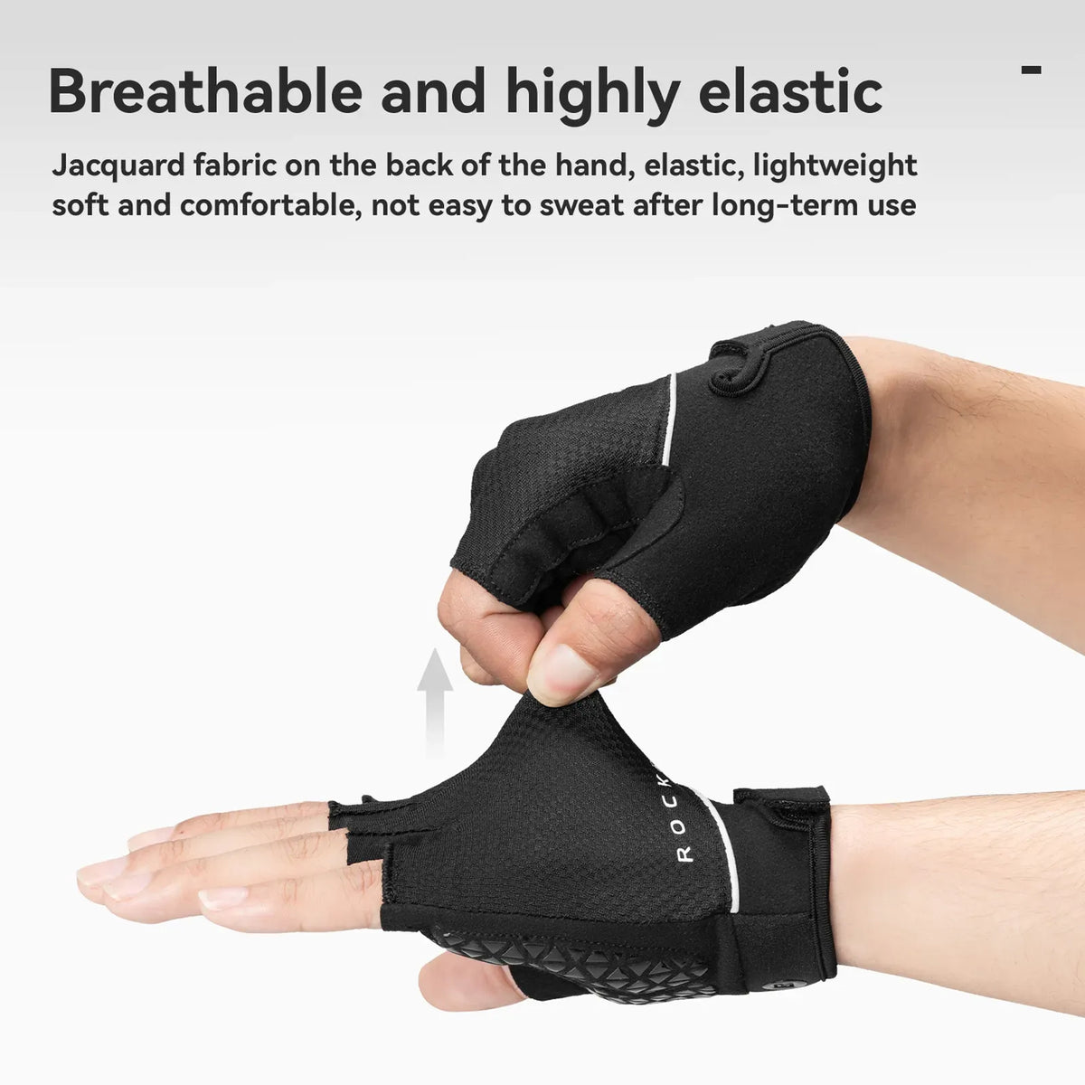 ROCKBROS S424 summer half-finger cycling gloves with breathable design.
#colour_grey