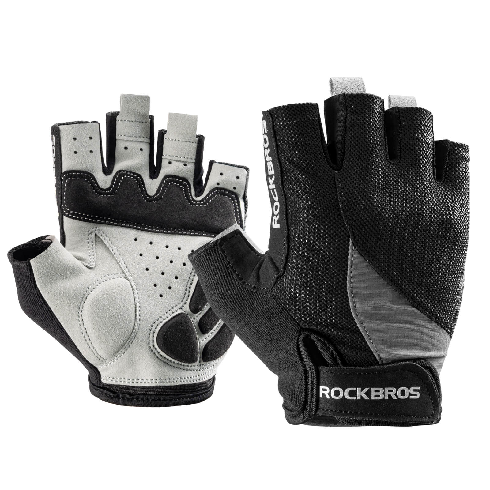 rockbros breathable half finger cycling gloves for road and mountain biking.