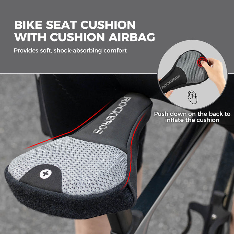 rockbros shock absorb bike saddle cover for comfortable cycling
#color_gray