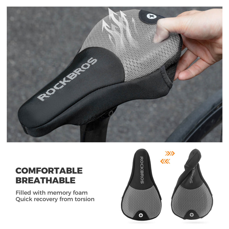 rockbros shock absorb bike saddle cover for comfortable cycling
#color_gray