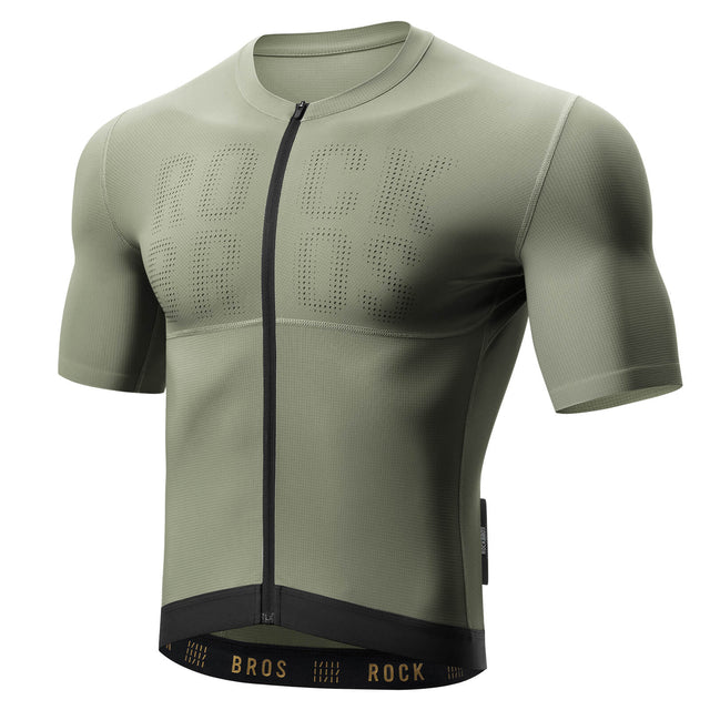rockbros breathable short-sleeve jersey for cycling outdoors
#color_army green