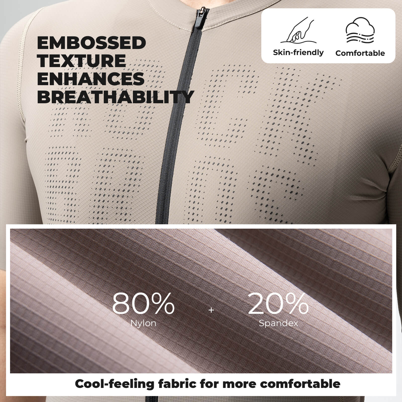 rockbros breathable short-sleeve jersey for cycling outdoors
#color_light khaki