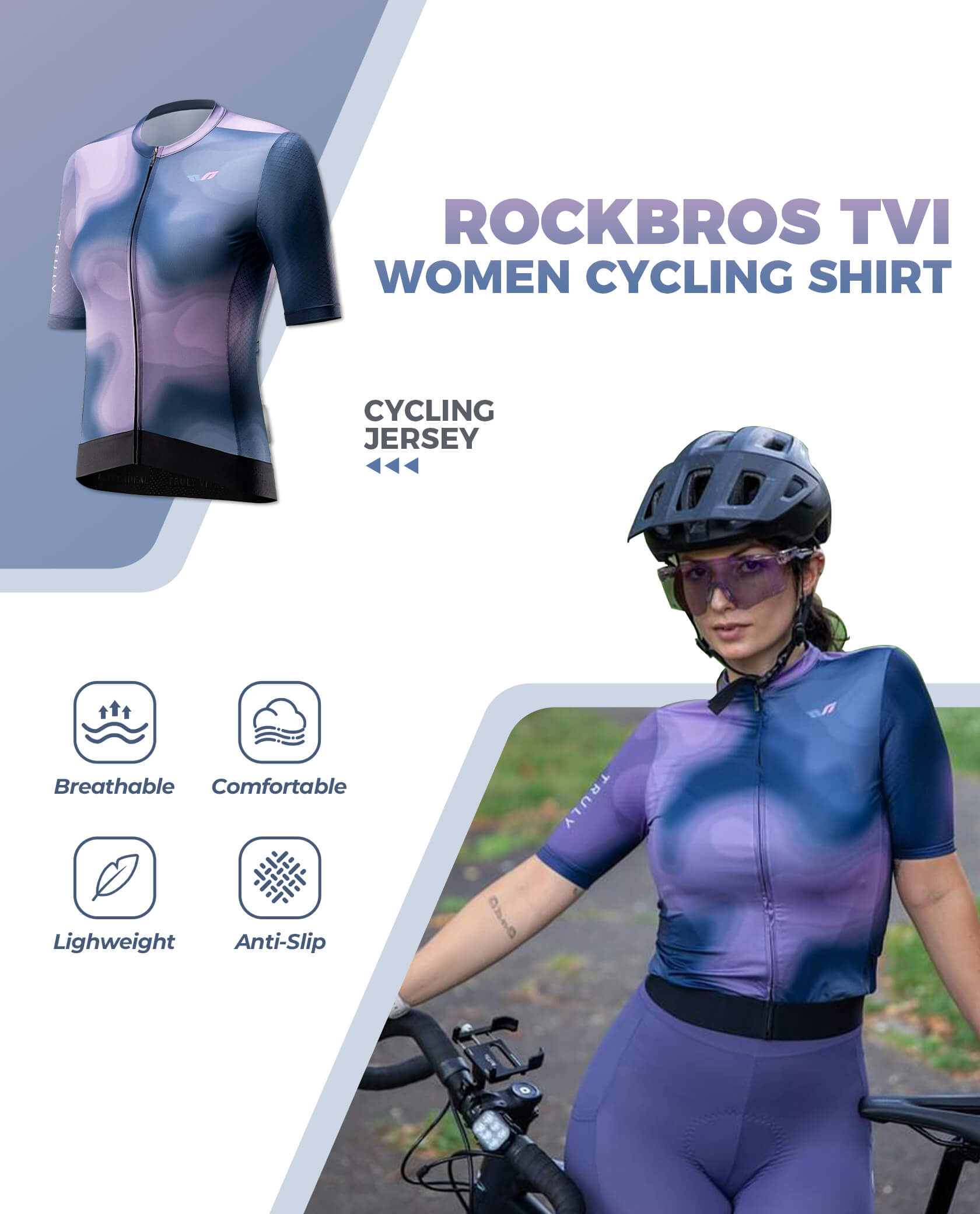ROCKBROS Breathable Silent Future Women's Cycling Jersey for Road Biking